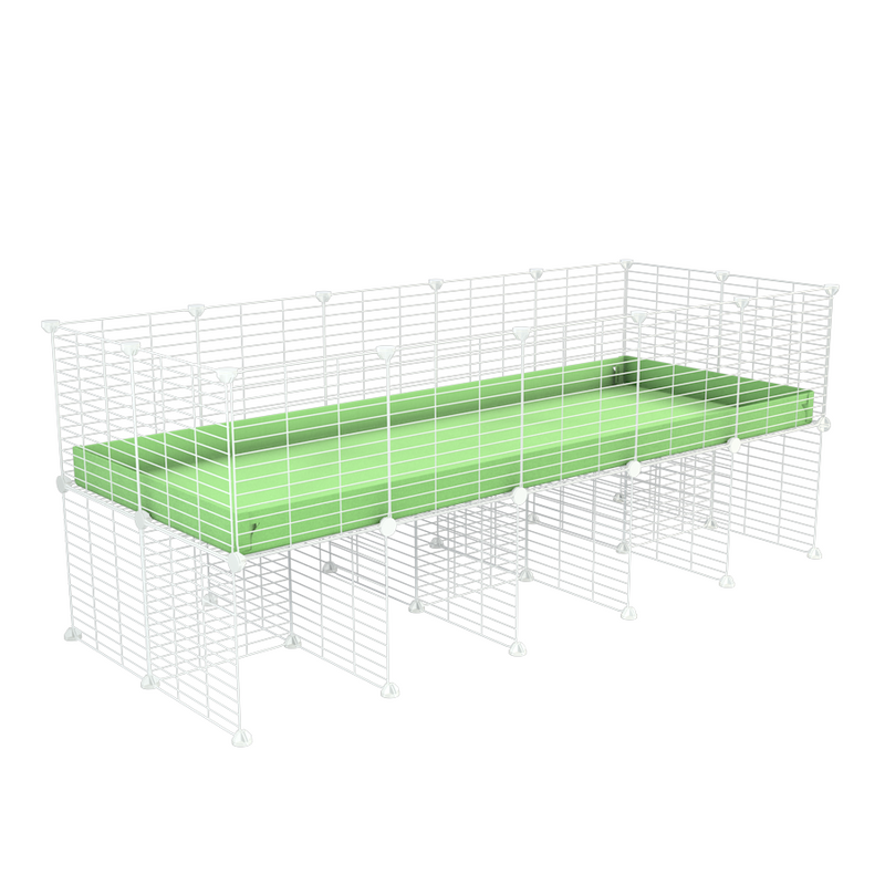 a 5x2 CC cage for guinea pigs with a stand green pastel pistachio correx and 9x9 white grids sold in USA by kavee