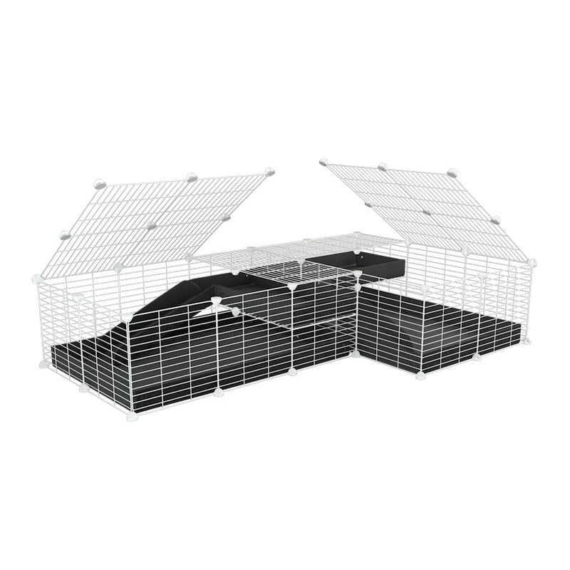 White L-Shape 6x2 C&C Cage with Divider & Loft
