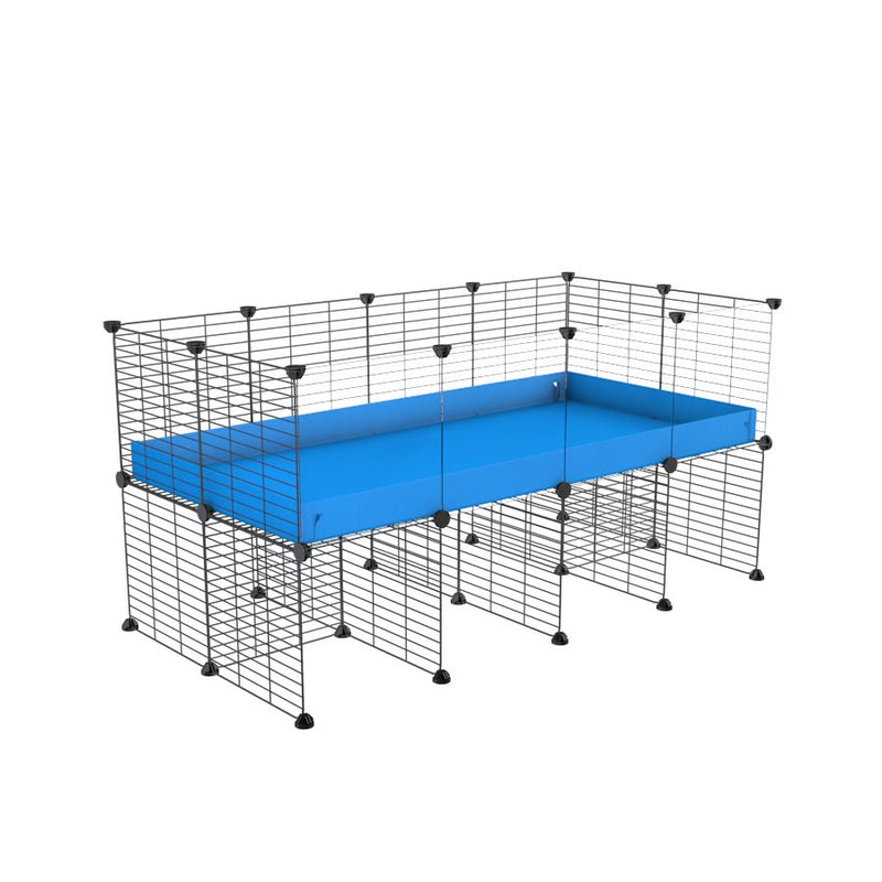 a 4x2 CC cage with clear transparent plexiglass acrylic panels  for guinea pigs with a stand blue correx and grids sold in USA by kavee