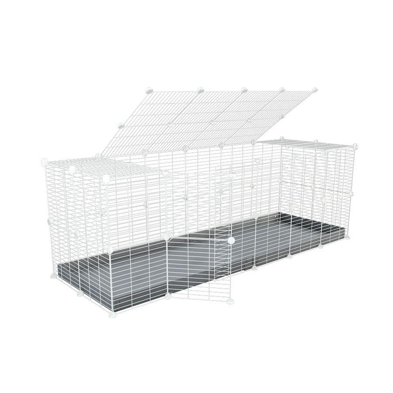 A 6x2 C and C rabbit cage with a top and safe small size baby proof white C and C grids and gray coroplast by kavee USA