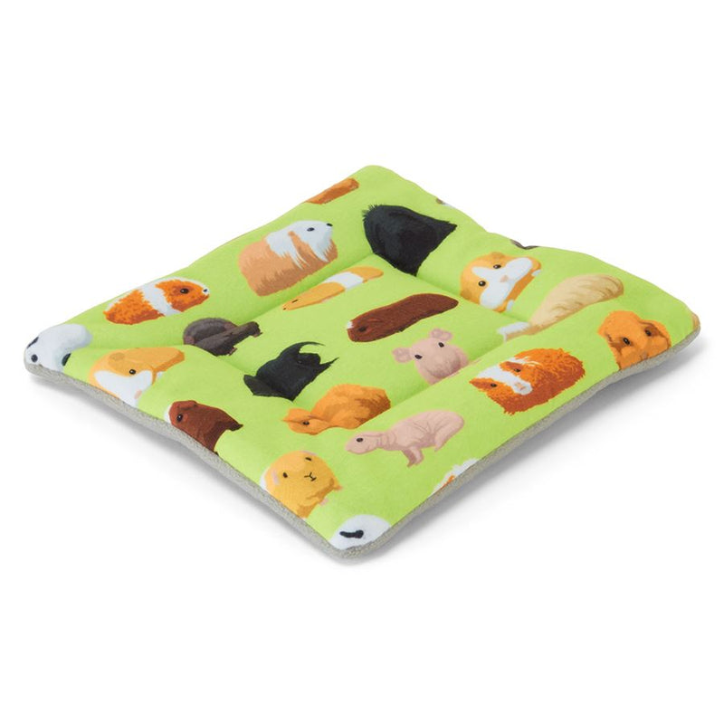 a guinea pig  pee pad in fleece pattern green guinea pig fabric by kavee