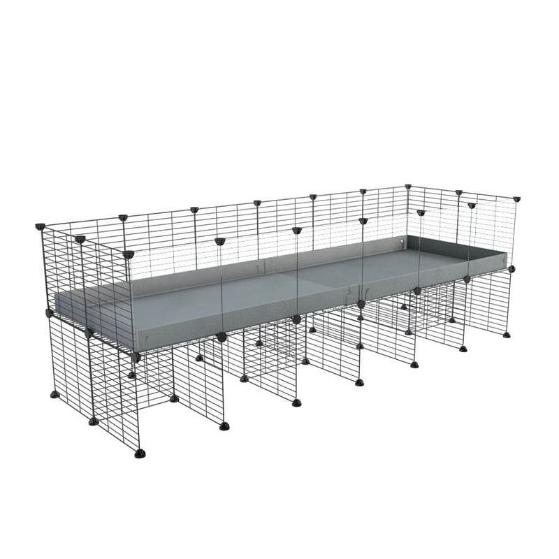 a 6x2 CC cage with clear transparent plexiglass acrylic panels  for guinea pigs with a stand gray correx and grids sold in USA by kavee