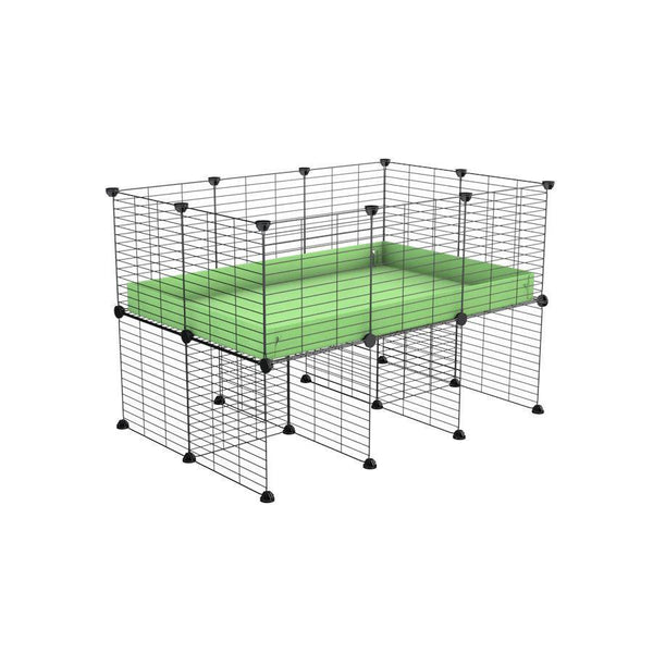 a 3x2 CC cage for guinea pigs with a stand green pastel pistachio correx and 9x9 grids sold in USA by kavee
