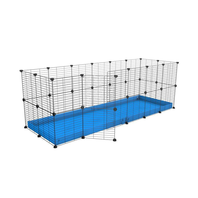 A 6x2 C and C rabbit cage with safe small size hole baby grids and blue coroplast by kavee USA