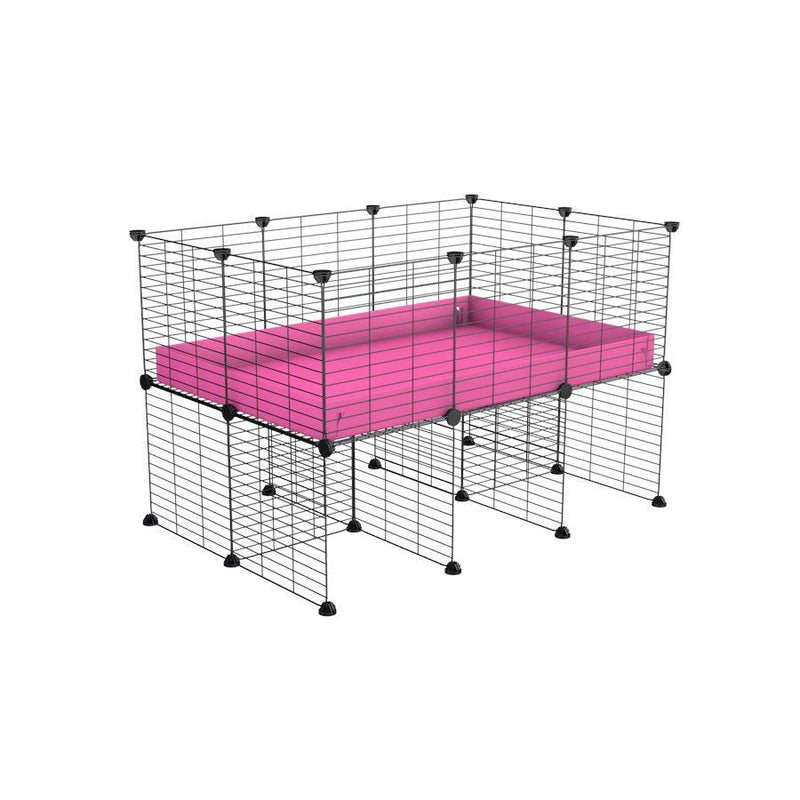a 3x2 CC cage for guinea pigs with a stand pink correx and 9x9 grids sold in USA by kavee
