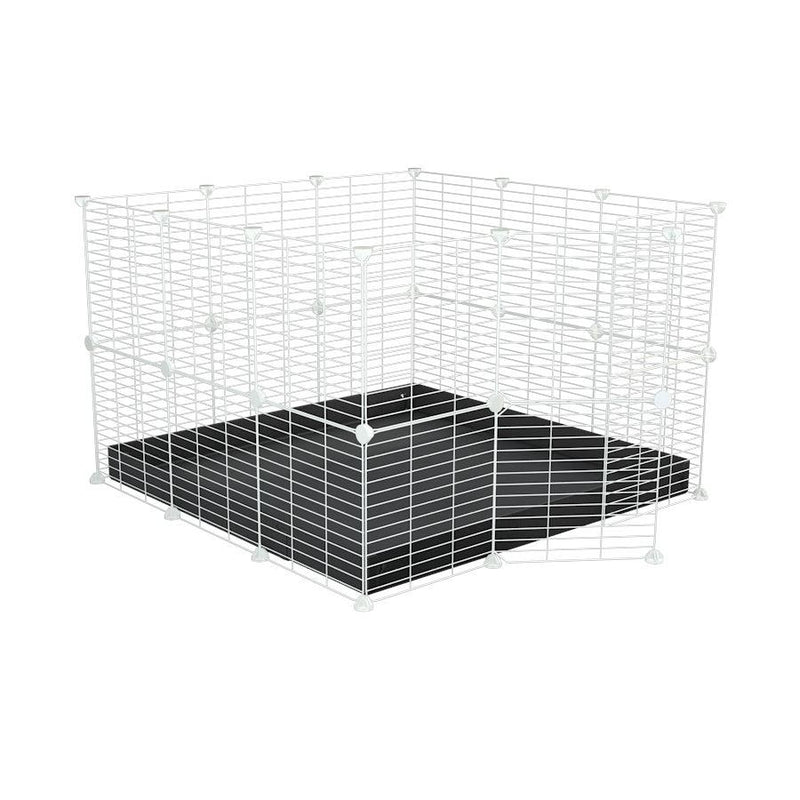 A 3x3 C and C rabbit cage with safe baby proof white grids black coroplast by kavee USA