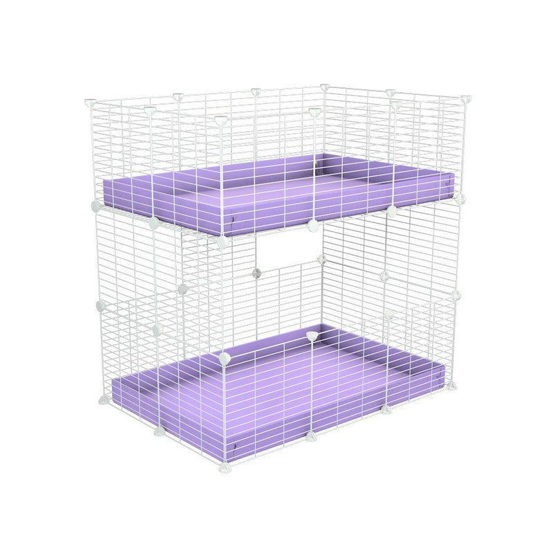 White Two Tier 3x2 C&C Double Cage