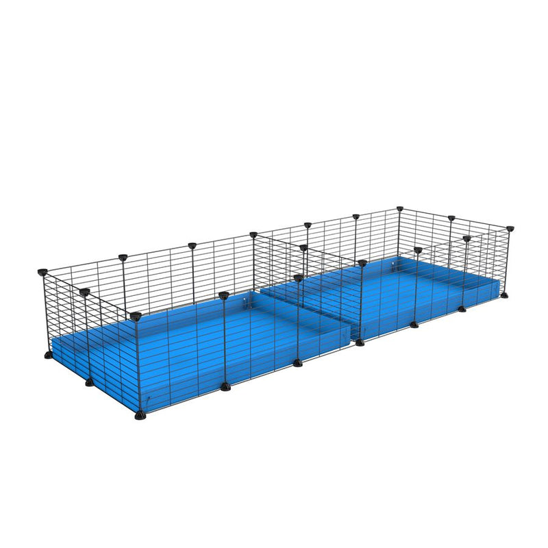 A 6x2 C&C cage with divider for guinea pig fighting or quarantine with blue coroplast from brand kavee
