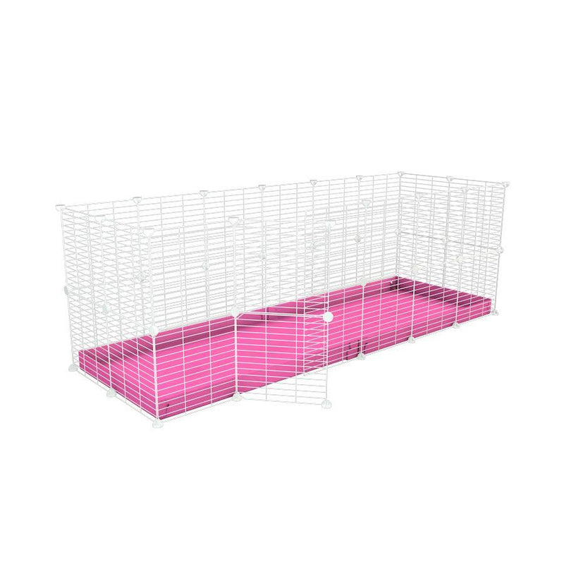 A 6x2 C and C rabbit cage with safe baby proof white grids pink coroplast by kavee USA
