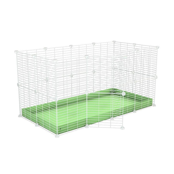 A 4x2 C&C rabbit cage with safe small mesh white C and C grids green pistachio coroplast by kavee USA