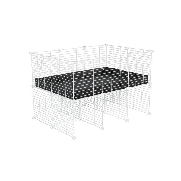 a 3x2 CC cage for guinea pigs with a stand black correx and 9x9 white grids sold in USA by kavee