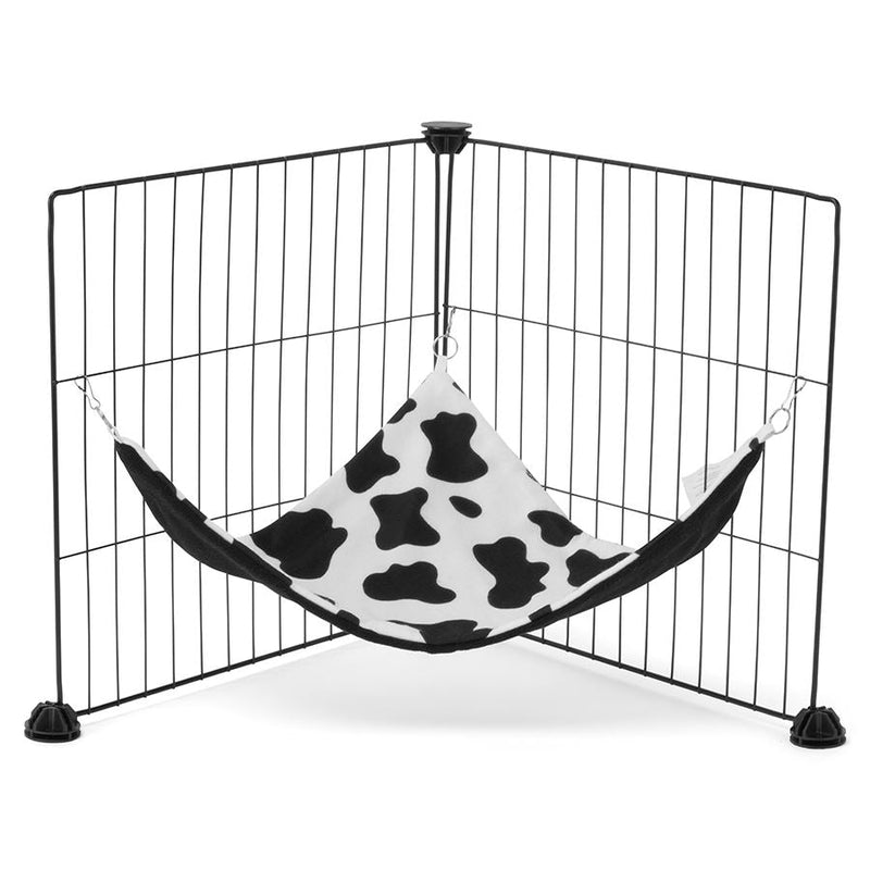  a guinea pig hammock hung on C&C cage made of cowprint fleece by kavee 
