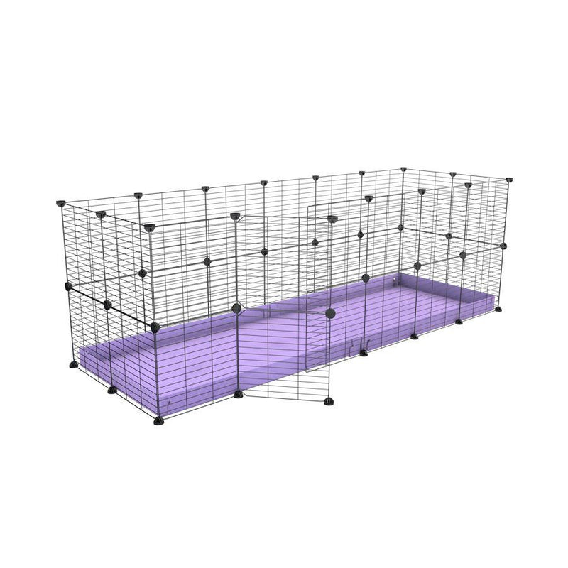 A 6x2 C and C rabbit cage with safe small size hole baby grids and purple coroplast by kavee USA
