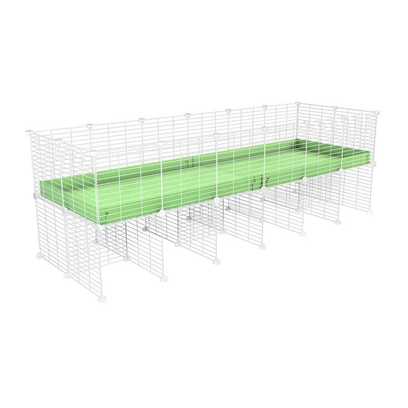 a 6x2 CC cage for guinea pigs with a stand green pastel pistachio correx and 9x9 white grids sold in USA by kavee