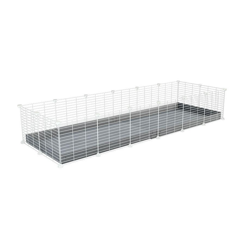A cheap 6x2 C&C cage for guinea pig with gray coroplast and baby proof white grids from brand kavee