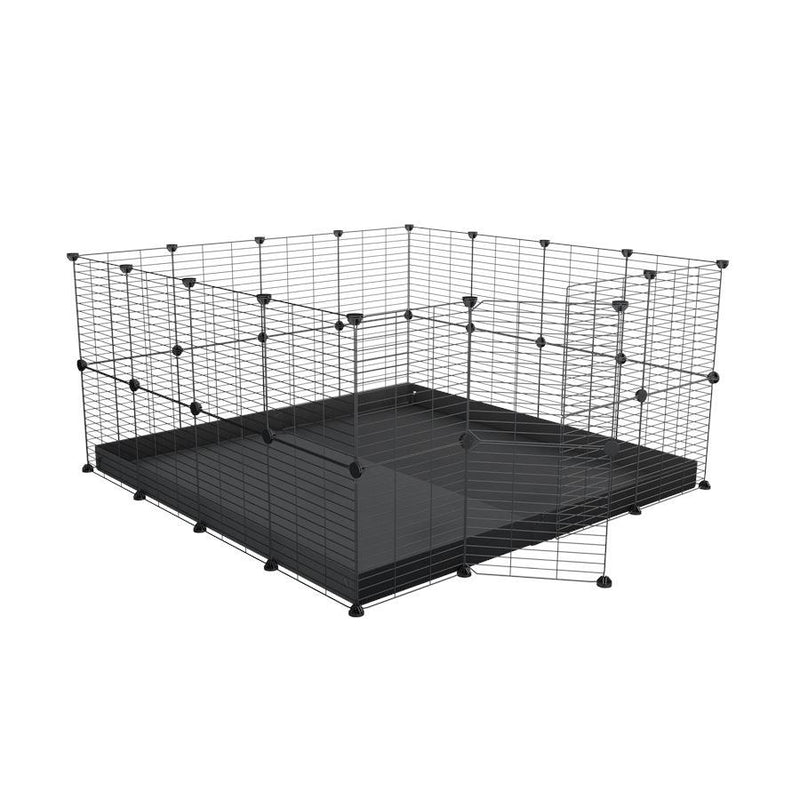 A 4x4 C&C rabbit cage with safe small mesh grids and black coroplast by kavee USA