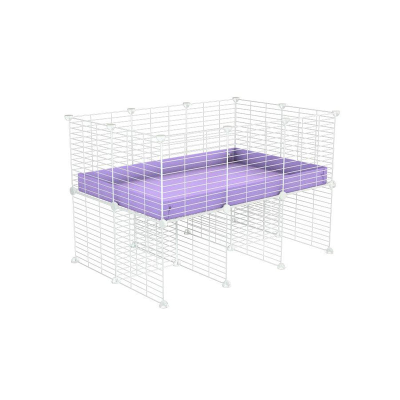 a 3x2 CC cage for guinea pigs with a stand purple lilac pastel correx and 9x9 white grids sold in USA by kavee