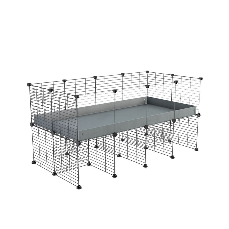 a 4x2 CC cage with clear transparent plexiglass acrylic panels  for guinea pigs with a stand gray correx and grids sold in USA by kavee