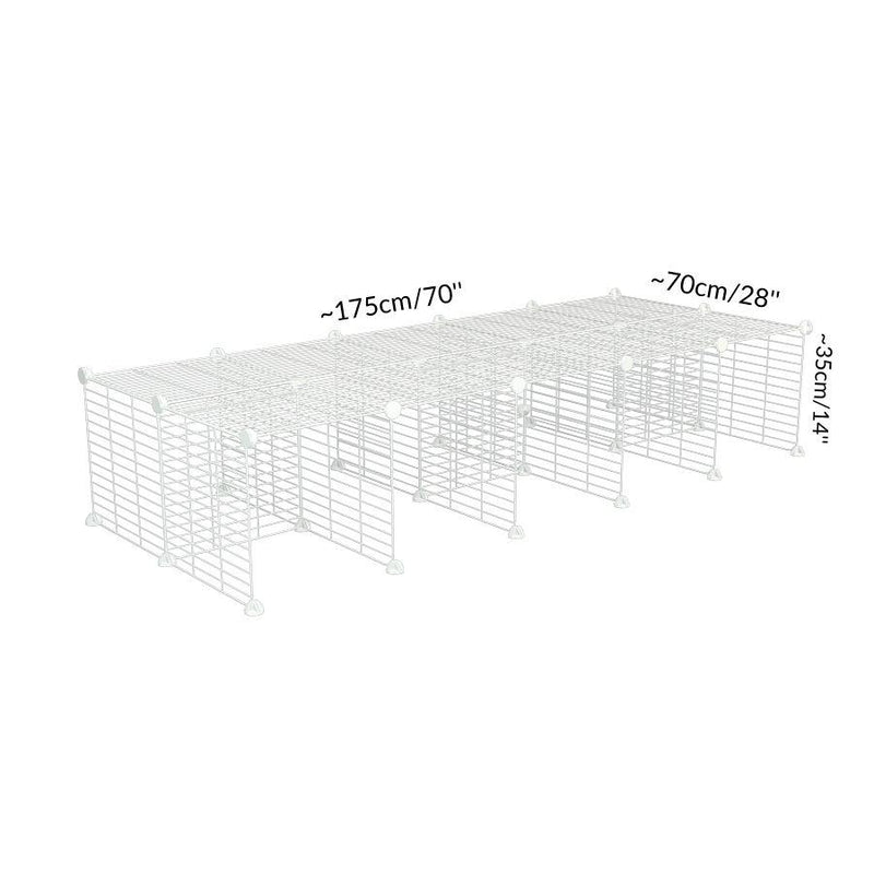 Size of A C&C guinea pig cage stand size 5x2 with safe baby bars white grids by kavee usa