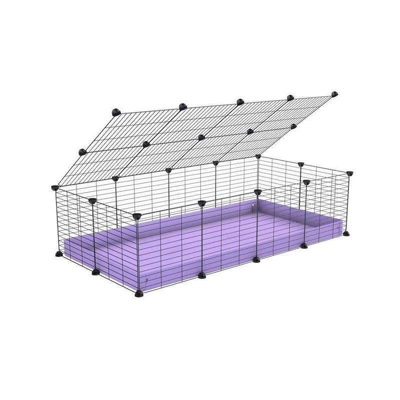 A 2x4 C and C cage for guinea pigs with purple lilac pastel coroplast a lid and small hole grids from brand kavee