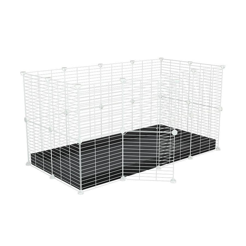 A 4x2 C&C rabbit cage with safe small meshing baby bars white C&C grids and black coroplast by kavee USA