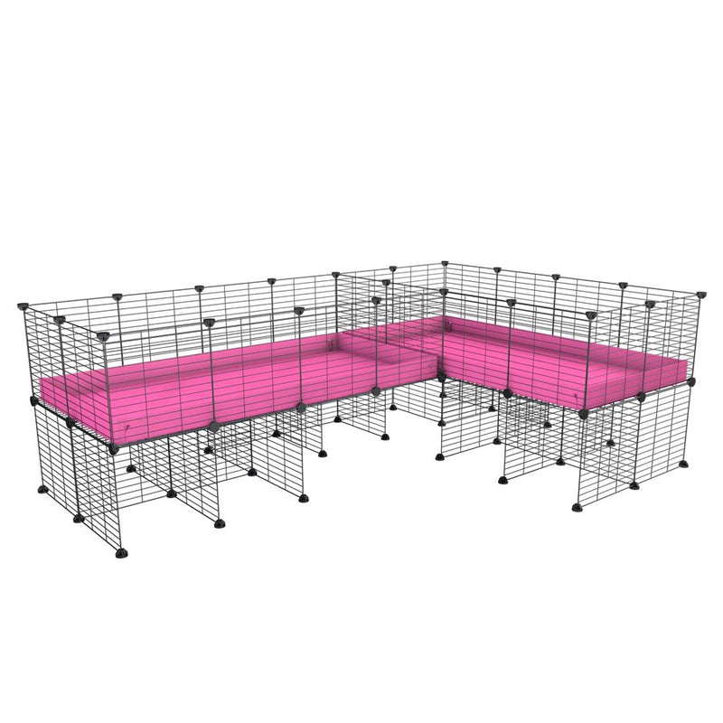 L-Shape 8x2 C&C Cage with Divider & Stand