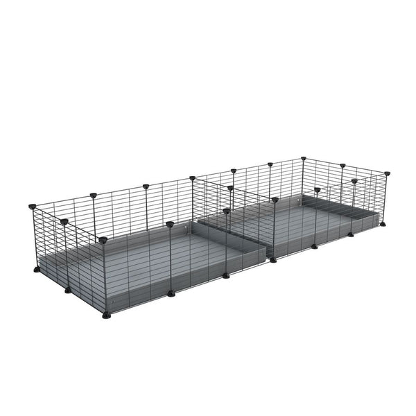 A 6x2 C&C cage with divider for guinea pig fighting or quarantine with gray coroplast from brand kavee