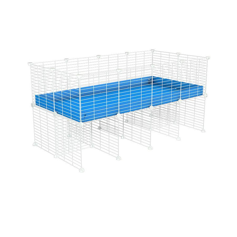 a 4x2 CC cage for guinea pigs with a stand blue correx and 9x9 white grids sold in USA by kavee