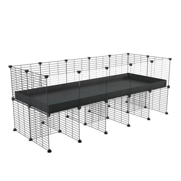 a 5x2 CC cage with clear transparent plexiglass acrylic panels  for guinea pigs with a stand black correx and grids sold in USA by kavee