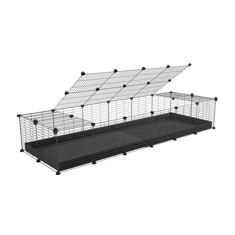 A 2x6 C and C cage for guinea pigs with black coroplast a lid and small hole grids from brand kavee